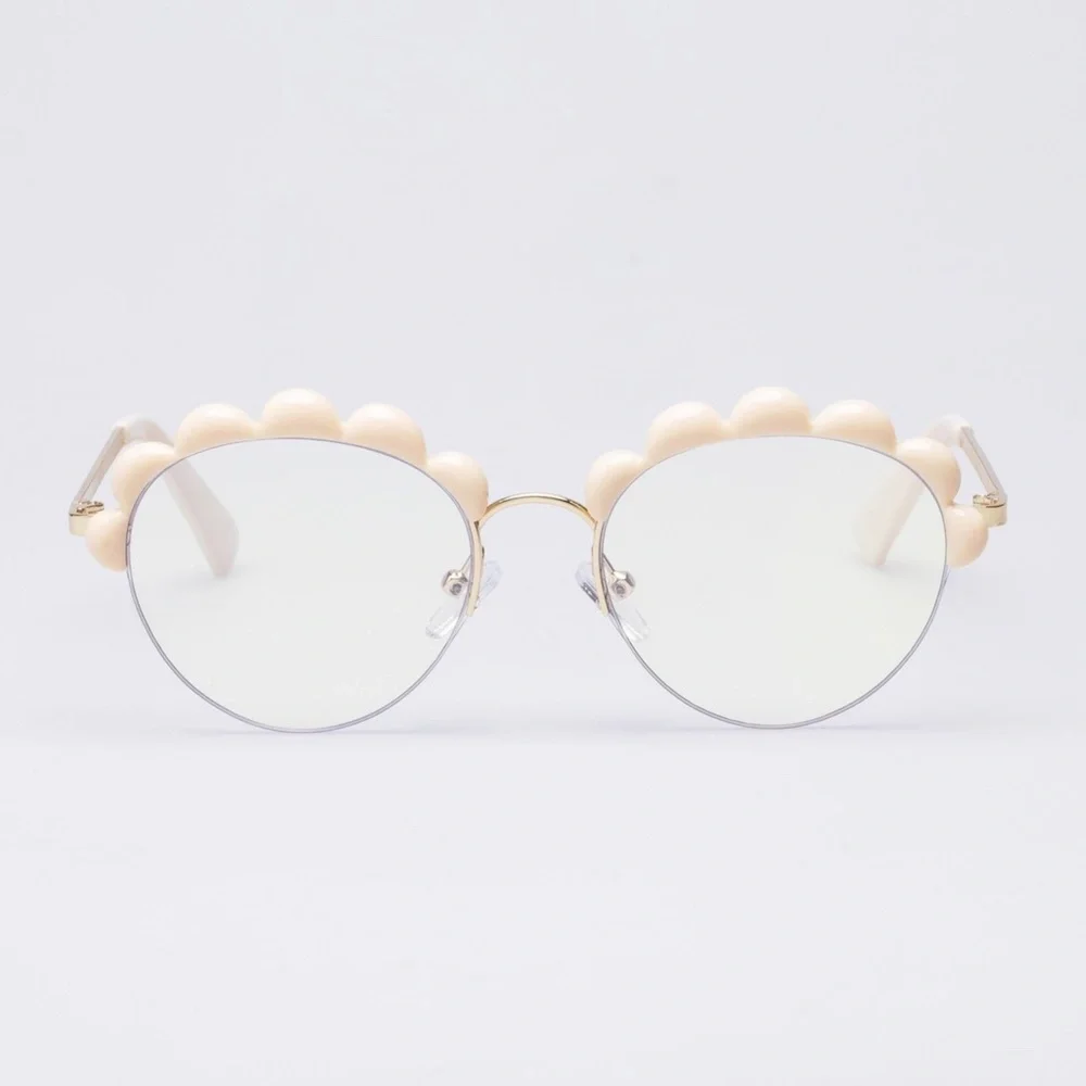 NEW The Book Club Shady Flattering's A Cover Blue Light Glasses Ivory